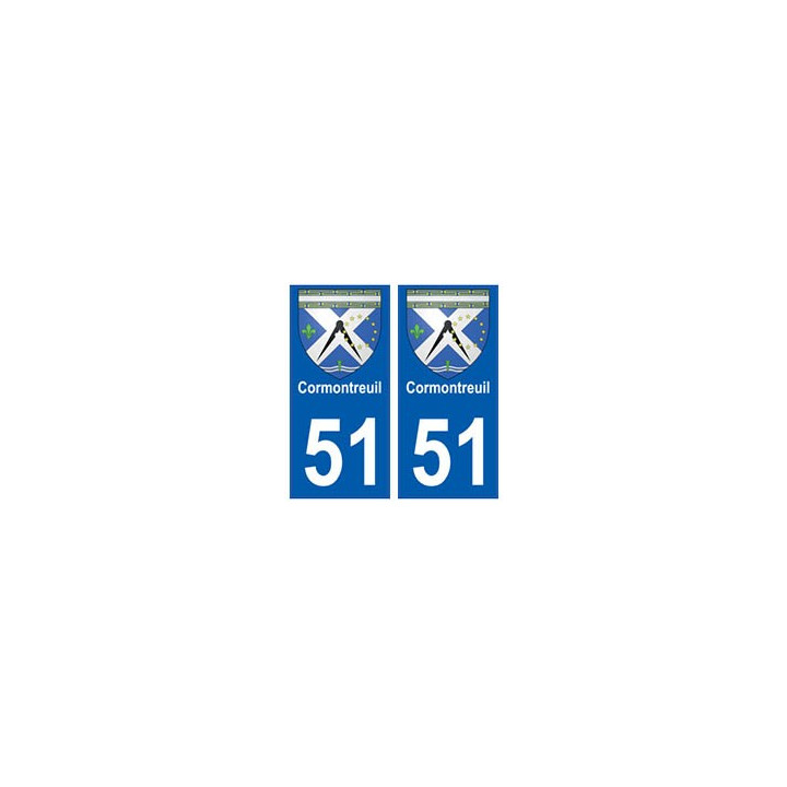 51 Cormontreuil blason autocollant plaque stickers ville