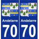 70 Andelarre blason autocollant plaque stickers ville