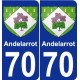 70 Andelarrot blason autocollant plaque stickers ville