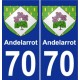 70 Andelarrot blason autocollant plaque stickers ville