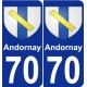 70 Andornay blason autocollant plaque stickers ville