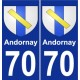 70 Andornay coat of arms sticker plate stickers city