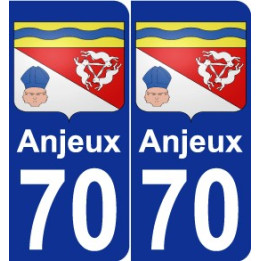 70 Anjeux blason autocollant plaque stickers ville