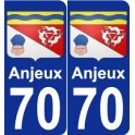70 Anjeux coat of arms sticker plate stickers city