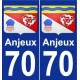 70 Anjeux coat of arms sticker plate stickers city