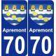 70 Apremont blason autocollant plaque stickers ville