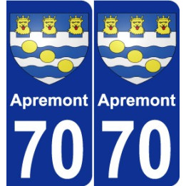 70 Apremont escudo de armas de la etiqueta engomada de la placa de pegatinas de la ciudad