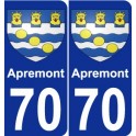 70 Apremont coat of arms sticker plate stickers city