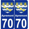 70 Apremont blason autocollant plaque stickers ville