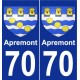 70 Apremont blason autocollant plaque stickers ville