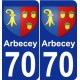 70 Arbecey coat of arms sticker plate stickers city