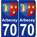 70 Arbecey blason autocollant plaque stickers ville