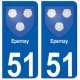 51 Epernay blason autocollant plaque stickers ville