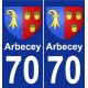 70 Arbecey coat of arms sticker plate stickers city