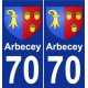 70 Arbecey stemma adesivo piastra adesivi città