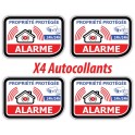 Sticker Alarme Vidéo-Surveillance Autocollant lot de 4 stickes logo 326 adhésif