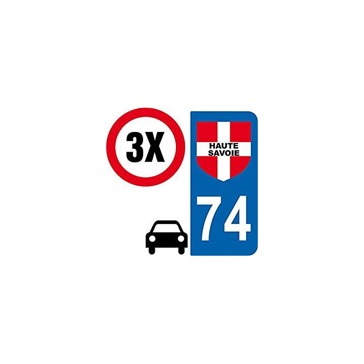 74 Haute Savoie kreuz aufkleber platte