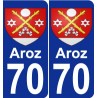 70 Aroz escudo de armas de la etiqueta engomada de la placa de pegatinas de la ciudad