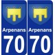 70 Arpenans coat of arms sticker plate stickers city