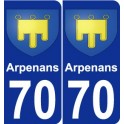 70 Arpenans coat of arms sticker plate stickers city