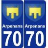 70 Arpenans stemma adesivo piastra adesivi città
