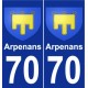 70 Arpenans blason autocollant plaque stickers ville