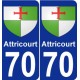 70 Attricourt coat of arms sticker plate stickers city