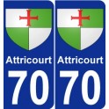 70 Attricourt stemma adesivo piastra adesivi città