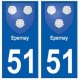 51 Epernay blason autocollant plaque stickers ville