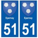 51 Epernay blason autocollant plaque stickers ville