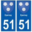 51 Epernay stemma adesivo piastra adesivi città