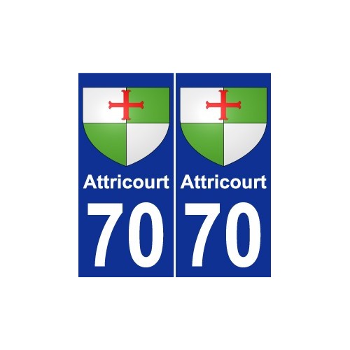 70 Attricourt coat of arms sticker plate stickers city