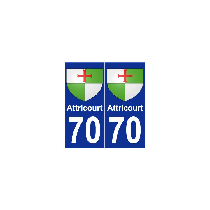 70 Attricourt escudo de armas de la etiqueta engomada de la placa de pegatinas de la ciudad