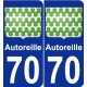 70 Autoreille coat of arms sticker plate stickers city