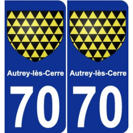 70 Autrey-lès-Cerre escudo de armas de la etiqueta engomada de la placa de pegatinas de la ciudad