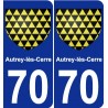 70 Autrey-lès-Cerre escudo de armas de la etiqueta engomada de la placa de pegatinas de la ciudad