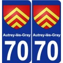 70 Autrey-lès-Gray coat of arms sticker plate stickers city