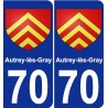 70 Autrey-lès-Gray blason autocollant plaque stickers ville