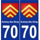 70 Autrey-lès-Gray blason autocollant plaque stickers ville