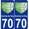 70 Autrey-le-Vay blason autocollant plaque stickers ville