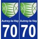 70 Autrey-le-Vay blason autocollant plaque stickers ville