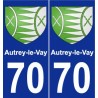 70 Autrey-le-Vay coat of arms sticker plate stickers city