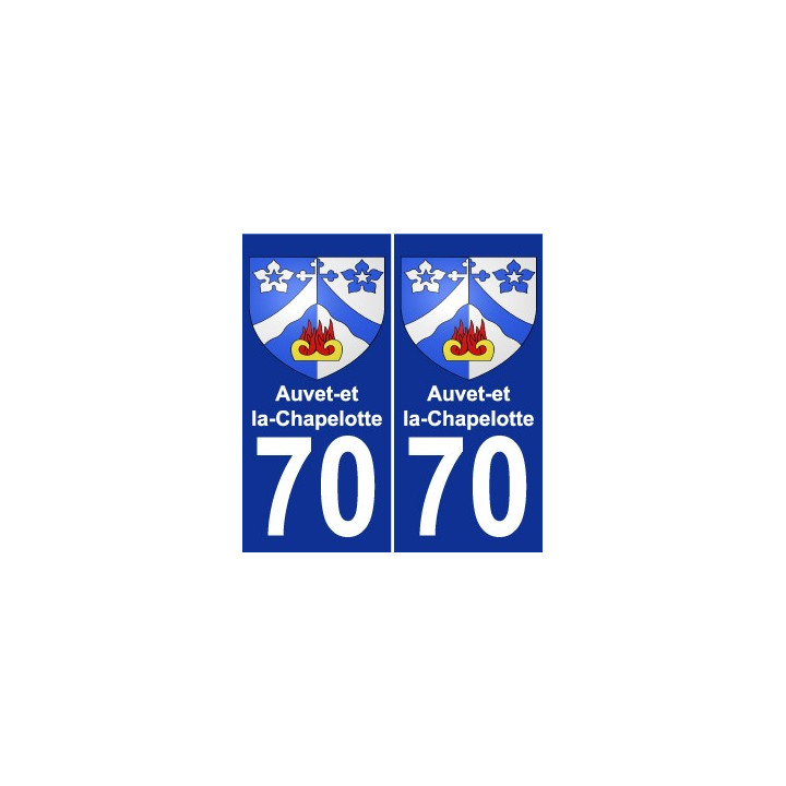 70 Auvet-et-la-Chapelotte coat of arms sticker plate stickers city