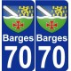 70 Barges coat of arms sticker plate stickers city