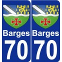 70 Barges blason autocollant plaque stickers ville