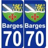 70 Barges blason autocollant plaque stickers ville