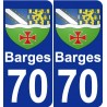 70 Barges escudo de armas de la etiqueta engomada de la placa de pegatinas de la ciudad