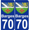 70 Barges wappen aufkleber typenschild aufkleber stadt