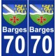 70 Barges blason autocollant plaque stickers ville