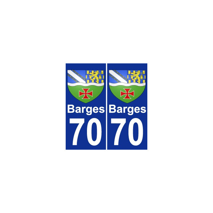 70 Barges escudo de armas de la etiqueta engomada de la placa de pegatinas de la ciudad